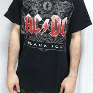 Черна памучна тениска на AC/DC Black Ice
