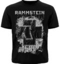 Лице на черна метъл тениска на Rammstein с голямо напукано лого