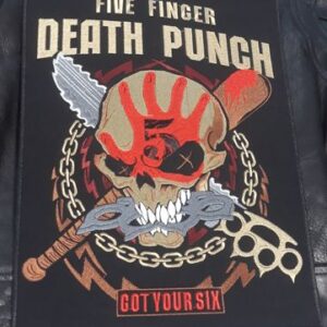 Голяма метъл нашивка Five Finger Death Punch с череп и бокс за гръб - Hover Image