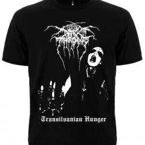 Черна метъл тениска Darkthrone Transilvanian Hunger с портрет на Fenriz и свещник отпред