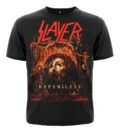 Лице на мъжка метъл тениска Slayer Repentless с обложката на албума и червено лого