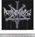 Черна метъл нашивка Rotting Christ Nails с бяла бродерия