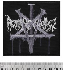 Черна метъл нашивка Rotting Christ Nails с бяла бродерия