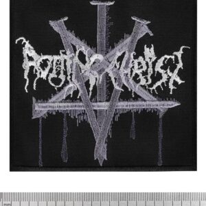 Черна метъл нашивка Rotting Christ Nails с бяла бродерия