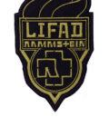 Бродирана метъл нашивка Rammstein LIFAD в златист цвят