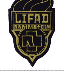 Бродирана метъл нашивка Rammstein LIFAD в златист цвят