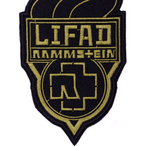 Бродирана метъл нашивка Rammstein LIFAD в златист цвят