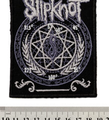 Бродирана метъл нашивка Slipknot Pentagram в сиво и черно