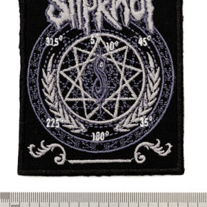 Бродирана метъл нашивка Slipknot Pentagram в сиво и черно