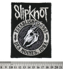 Бродирана метъл нашивка Slipknot Des Moines с череп на козел