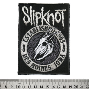 Бродирана метъл нашивка Slipknot Des Moines с череп на козел
