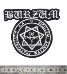 Бродирана метъл нашивка Burzum Sigillum Sanctum с окултен символ и лого