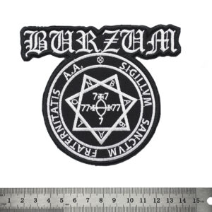 Бродирана метъл нашивка Burzum Sigillum Sanctum с окултен символ и лого