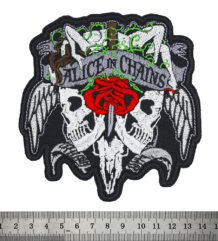 Голяма рок нашивка Alice in Chains Skulls and Rose с крила и черепи
