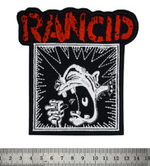 Голяма бродирана пънк нашивка Rancid Scream в червено и бяло