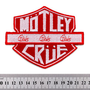 Бродирана червена рок нашивка Motley Crue Girls Girls Girls