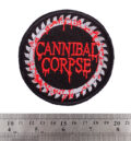 Кръгла бродирана метъл нашивка Cannibal Corpse Logo с циркуляр