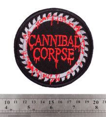 Кръгла бродирана метъл нашивка Cannibal Corpse Logo с циркуляр