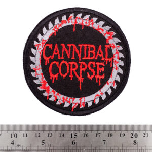 Кръгла бродирана метъл нашивка Cannibal Corpse Logo с циркуляр