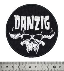 Метъл нашивка Danzig Skull Logo кръгла бродерия с череп