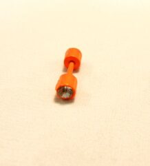 Стоманена обеца за ухо с красиво камъче 15.5mm в оранжев цвят