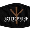 Черна предпазна маска за лице с лого и руна на групата Burzum