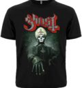 Лице на музикална тениска Ghost Papa Emeritus с голямо цветно лого и щампа