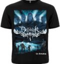 Предна част на мъжка метъл тениска Dethklok The Dethalbum с лицата на бандата