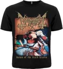 Мъжка тениска с щампа Mayhem Dawn of the Black Hearts с култова обложка