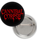 Значка на Cannibal Corpse с червен надпис