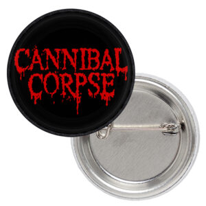 Значка на Cannibal Corpse с червен надпис