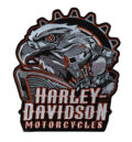Голяма рокерска нашивка Harley-Davidson за гръб с орел и двигател