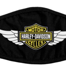 Черна предпазна маска за лице с лого на Harley-Davidson и крила