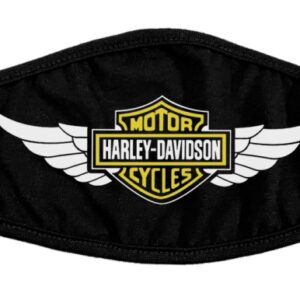 Черна предпазна маска за лице с лого на Harley-Davidson и крила