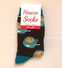 Дамски забавни чорапи с десен кафе лате и опаковка „Heaven Socks“