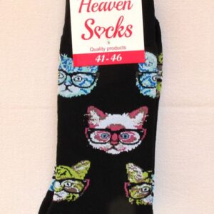 Мъжки весели чорапи с котки с очила в различни цветове Heaven Socks