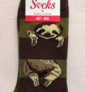 Мъжки памучни чорапи с ленивци на зелени и кафяви райета Heaven Socks