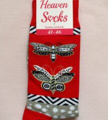 Мъжки памучни чорапи с пеперуди и молци на червен фон Heaven Socks