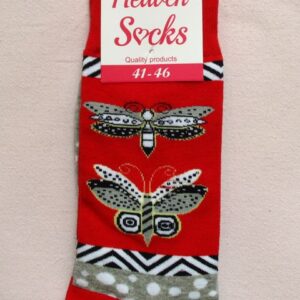 Мъжки памучни чорапи с пеперуди и молци на червен фон Heaven Socks