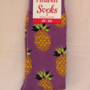 Лилави весели чорапи с ананаси Heaven Socks с етикет размер 41-46