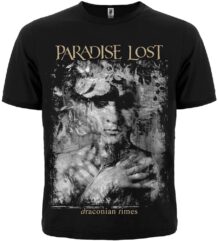 Черна метъл тениска Paradise Lost с обложката на албума Draconian Times отпред