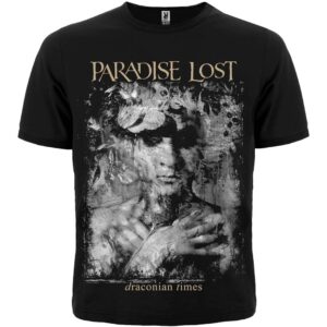 Черна метъл тениска Paradise Lost с обложката на албума Draconian Times отпред