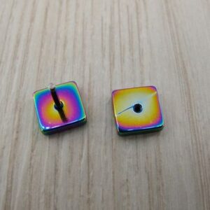 Обеца ухо 8мм Хамелеон квадратна от стомана - Hover Image