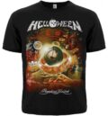 Лице на черна метъл тениска Helloween Pumpkins United с масивна цветна щампа
