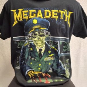 Тениска на Megadeth със скелет полицай