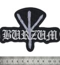 Бродирана блек метъл нашивка Burzum Logo в бяло и сиво