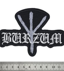 Бродирана блек метъл нашивка Burzum Logo в бяло и сиво