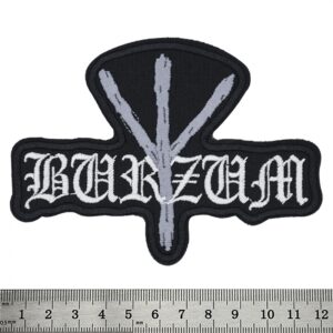 Бродирана блек метъл нашивка Burzum Logo в бяло и сиво