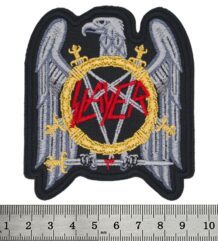 Бродирана метъл нашивка Slayer Eagle Logo с орел и пентаграм от мечове