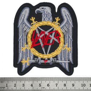 Бродирана метъл нашивка Slayer Eagle Logo с орел и пентаграм от мечове